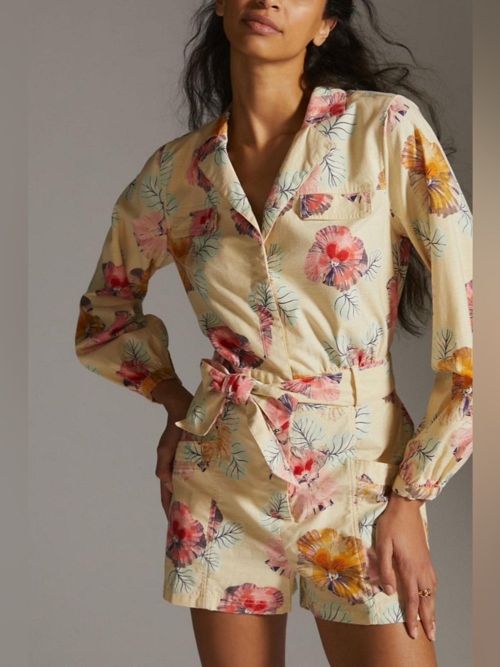 Anthropologie Maeve Cecilia Pettersson Floral One-Piece Belted Romper Size 3x